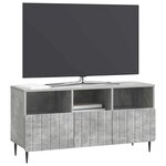 vidaXL Meuble TV Gris béton 102 x 34 5 x 50 cm Bois d'ingénierie