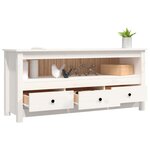 vidaXL Meuble TV Blanc 114x35x52 cm Bois de pin massif