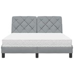 vidaXL Lit avec matelas gris clair 120x200 cm tissu