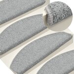 vidaXL Tapis de marches d'escalier 15 Pièces Gris clair 65x24x4 cm
