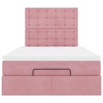 vidaXL Cadre de lit ottoman avec matelas rose 120x200 cm velours
