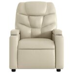vidaXL Fauteuil inclinable électrique Crème Similicuir