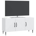 vidaXL Meuble TV Blanc 99 x 34 5 x 50 cm Bois d'ingénierie