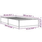 vidaXL Cadre de lit sans matelas noir 90x200 cm