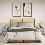 vidaXL Armoires de chevet et lumières LED 2 Pièces sonoma gris