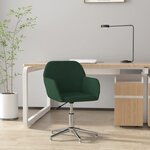 vidaXL Chaise pivotante de bureau Vert foncé Tissu