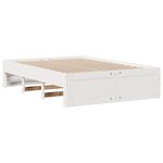 vidaXL Lit bibliothèque sans matelas blanc 160x200 cm bois pin massif