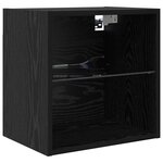 vidaXL Meuble TV avec des lumières à LED 8 Pièces Chêne noir Verre