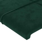 vidaXL Tête de lit à LED Vert foncé 147x16x78/88 cm Velours