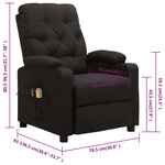 vidaXL Fauteuil électrique de massage Noir Tissu