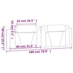 vidaXL Coussin de tête de lit Viana noir 180 cm similicuir