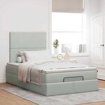 vidaXL Cadre de lit ottoman avec matelas gris clair 120x190 cm velours