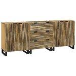 vidaXL Ensemble de mobilier de salle de bain 3 Pièces Marron Moyen