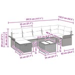 vidaXL Ensemble de canapé de jardin 8 Pièces Gris et marine polyrotin