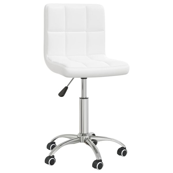 Chaise fauteuil siège de bureau informatique étude pivotante similicuir blanc 02_0024047