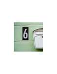 THIRARD - Plaque de signalisation 6  marquage blanc sur fond noir  panneau ABS à visser  56x120mm - THIRARD