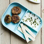 Beaba Ensemble d'assiette bébé à 2 compartiments Silicone Bleu