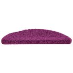 vidaXL Tapis d'escalier 20 pièces 56 x 17 x 3 cm Violet Demi-rond