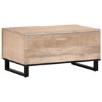 vidaXL Table basse blanc 80x51x40 cm bois de manguier massif