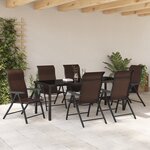 vidaXL Ensemble de 7 repas de jardin en poly rattan marron