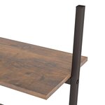 vidaXL Étagère inclinée à 4 niveaux Marron foncé et noir 64x34x150 5cm