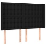 vidaXL Sommier à lattes de lit matelas et LED Noir 140x190 cm Tissu