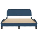vidaXL Cadre de lit avec tête de lit sans matelas bleu 140x190cm tissu