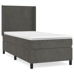 vidaXL Sommier à lattes de lit et matelas Gris foncé 90x190 cm Velours