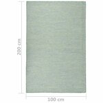 vidaXL Tapis à tissage plat d'extérieur 100x200 cm Turquoise