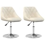 Vidaxl chaises pivotantes de salle à manger 2 pcs crème velours