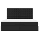 VidaXL Cadre de lit ottoman avec matelas noir 200x200 cm similicuir