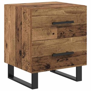 vidaXL Cabinet de chevet avec tiroir Bois ancien 40 x 35 x 47.5 cm