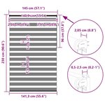 vidaXL Store zèbre gris clair largeur du tissu 140 9 cm polyester