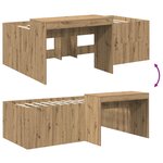 vidaXL Lit haut pour enfants avec bureau Chêne artisanal 80 x 200 cm
