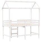 vidaXL Lit superposé avec échelle et toit sans matelas blanc 90x190 cm