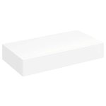 vidaXL Étagère murale avec 1 tiroir MDF Blanc Rangement de livres/DVD