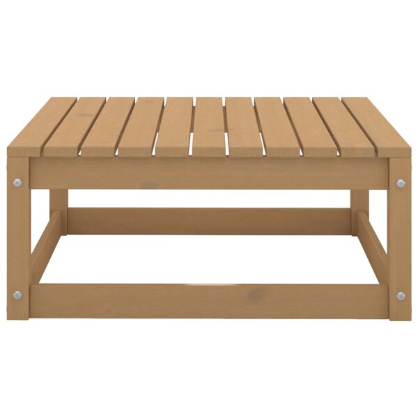 Repose-pied de jardin 70x70x30cm marron miel bois de pin solide 02_0014946