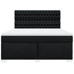 vidaXL Sommier à lattes de lit avec matelas Noir 180x200 cm Tissu