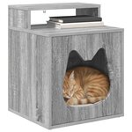 vidaXL Maison pour chat Gris Sonoma 42 5 x 40 x 53 5 cm