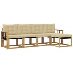 vidaXL Ensemble de canapés d'extérieur 5 pc Blanc et Beige
