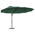vidaXL Parasol Vert 372 x 198 x 243 cm Polyester et Aluminium