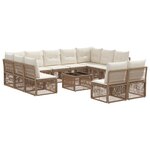 vidaXL Ensemble de canapé de jardin 12 Pièces Beige polyrotin