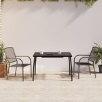 vidaXL Ensemble à manger de jardin 3 Pièces anthracite acier