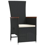 vidaXL Ensemble à manger de jardin 11 Pièces coussins noir résine tressée