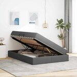 vidaXL Lit avec rangement et matelas Gris foncé 140 x 190 cm Polyester