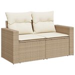 vidaXL Salon de jardin avec coussins 10 Pièces beige résine tressée