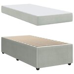 vidaXL Cadre de lit avec matelas Gris clair 90 x 200 cm tissu