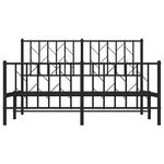 vidaXL Cadre de lit métal sans matelas avec pied de lit noir 135x190cm