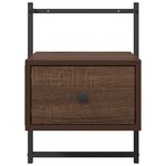 vidaXL Table de chevet murale chêne brun 35x30x51 cm bois d'ingénierie
