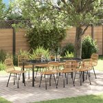 vidaXL Ensemble de salle à manger de jardin de 9 pièces Brun Poly Rattan